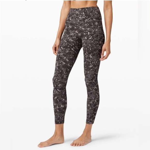 Lululemon Align Pant II 25" Leggings High Rise Black Floral Ankle Full Length - Picture 1 of 12
